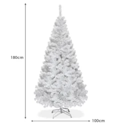 Weihnachtsbaum Künstlicher Tannenbaum Christbaum mit Metallständer 150-240 cm Weiß