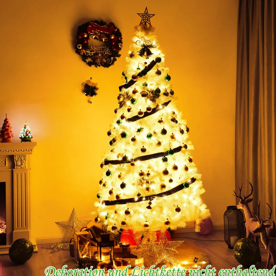 Weihnachtsbaum Künstlicher Tannenbaum Christbaum mit Metallständer 150-240 cm Weiß