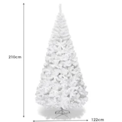 Weihnachtsbaum Künstlicher Tannenbaum Christbaum mit Metallständer 150-240 cm Weiß