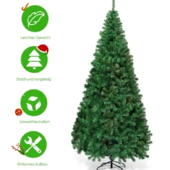 Weihnachtsbaum Künstlicher Tannenbaum Christbaum mit Metallständer 150-240 cm Grün