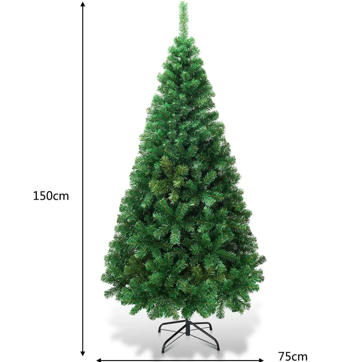 Weihnachtsbaum Künstlicher Tannenbaum Christbaum mit Metallständer 150-240 cm Grün