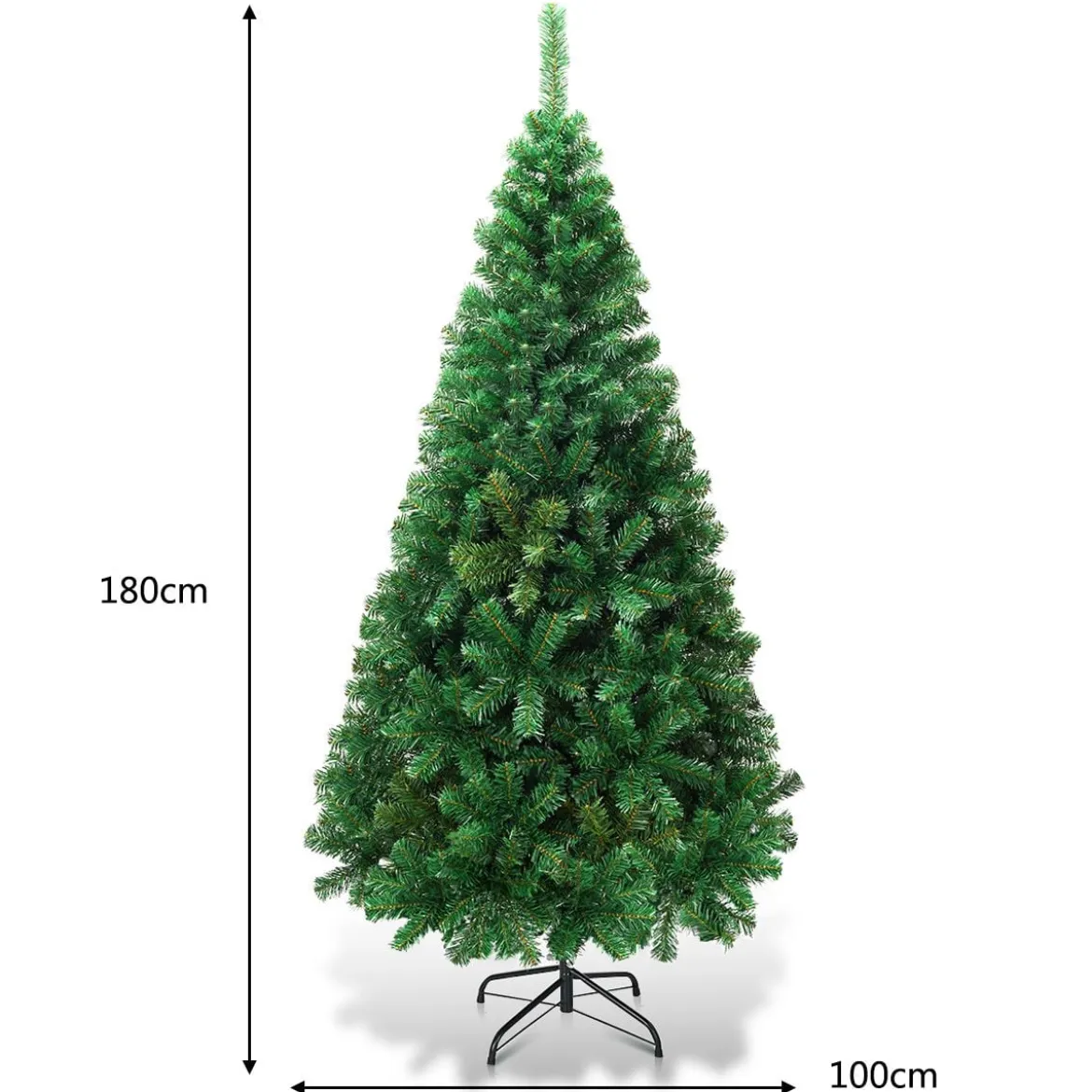 Weihnachtsbaum Künstlicher Tannenbaum Christbaum mit Metallständer 150-240 cm Grün