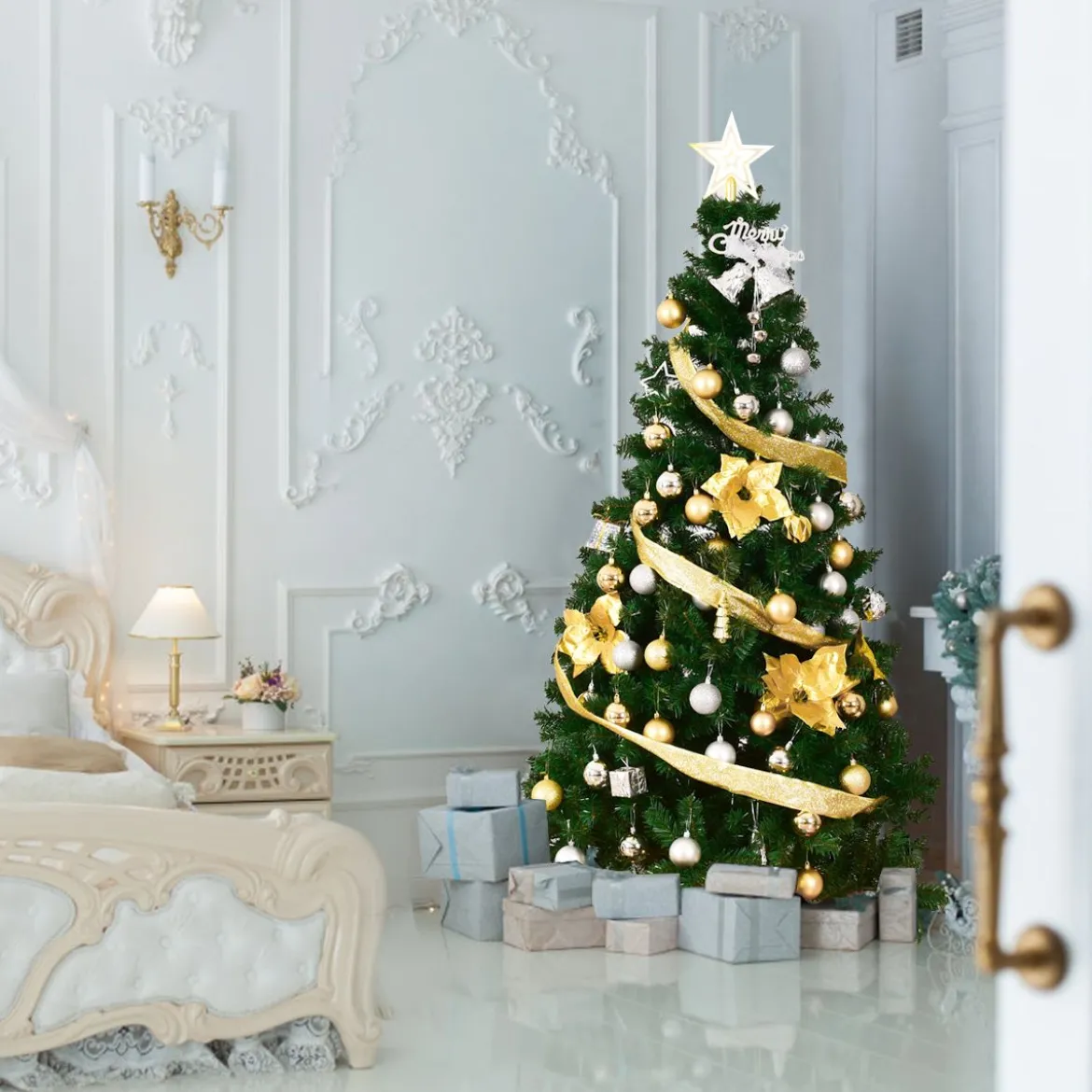 Weihnachtsbaum Künstlicher Tannenbaum Christbaum mit Metallständer 150-240 cm Grün