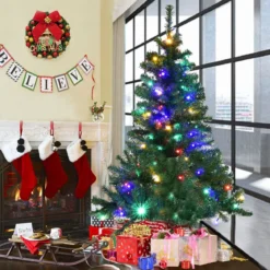 Weihnachtsbaum Künstlicher Tannenbaum mit LED-Lichterketten Christbaum beleuchtet 150cm
