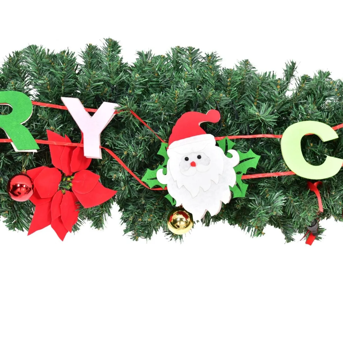 Weihnachtsgirlande Türgirlande Tannengirlande Weihnachtsdeko mit Gestell 274x243cm