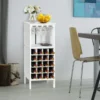 Weinregal aus Holz für 20 Flaschen mit Glasaufhänger 42 x 24,5 x 96 cm Weiß