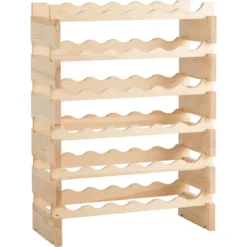 Weinregal 36 Flaschen Große Kapazität Weinregal Hölzerner Wein Aufbewahrungsständer 63 x 28 x 85 cm
