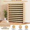 Weinregal Holz stapelbar Flaschenregal für 120 Flaschen Weinständer mit 10 Ebenen 120 x 29 x 128 cm