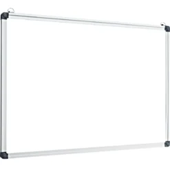 Weißwandtafel mit Abnehmbarer Stiftablage Aluminiumrahmen Magnetisches Whiteboard 50 x 35 cm Weiß