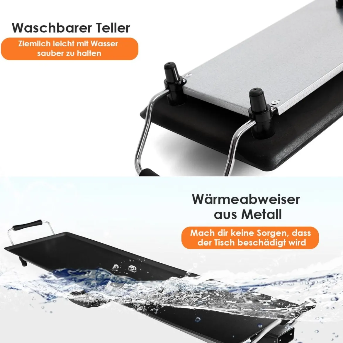 1800 W Elektrische Grillplatte Indoor BBQ Grill Verstellbare Temperatur 90 x 23 cm Schwarz