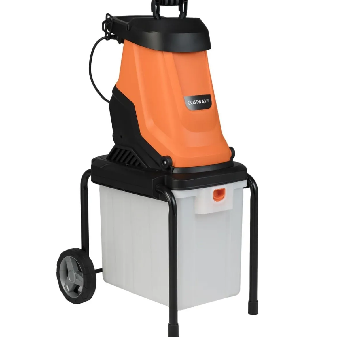 2800W Elektrischer Häcksler mit 50L Sammelbehälter Holzhäcksler Elektro Gartenhäcksler Orange