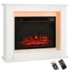 1800W Elektrokamin mit Holzrahmen 17℃-27℃ Elektrischer Kamin 6H Timer Weiß