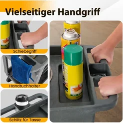 Werkstatt-Rollwagen 2 Etagen Werkstattwagen Kunststoff mit Griff Montagewagen Servicewagen Grau