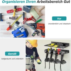 Werkzeugregal Wandregal mit 4 Schlitzen & 36 Bohrlöchern Werkzeug Organizer Werkzeughalter