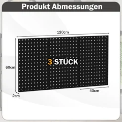 Werkzeugwand Werkzeug Lochwand mit 3 Stecktafeln & 28-teilige hängende Zubehörteile Schwarz/Navy