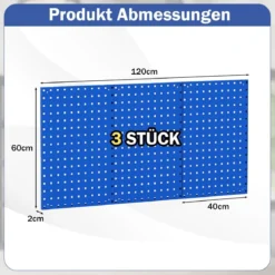 Werkzeugwand Werkzeug Lochwand mit 3 Stecktafeln & 28-teilige hängende Zubehörteile Schwarz/Navy