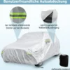 Wetterfeste Abdeckplane für Fahrzeuge Autoabdeckung mit Reißverschlusstür 492 x 191 x 154 cm Silber