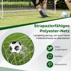 Wetterfester Fußballtor mit Netz & Robustem Rahmen Fussballtor Torwand 215 x 152 x 76 cm