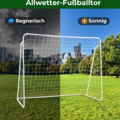 Wetterfester Fußballtor mit Netz & Robustem Rahmen Fussballtor Torwand 215 x 152 x 76 cm