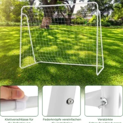 Wetterfester Fußballtor mit Netz & Robustem Rahmen Fussballtor Torwand 215 x 152 x 76 cm