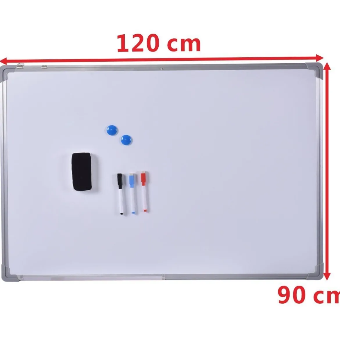 Whiteboard Magnettafel Schreibttafel Wandtafel Memoboard mit Alurahmen (120x90 cm)