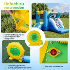 550W Hüpfburge-Gebläse mit Griff & Erdspießen Luftgebläse Radiallüfter