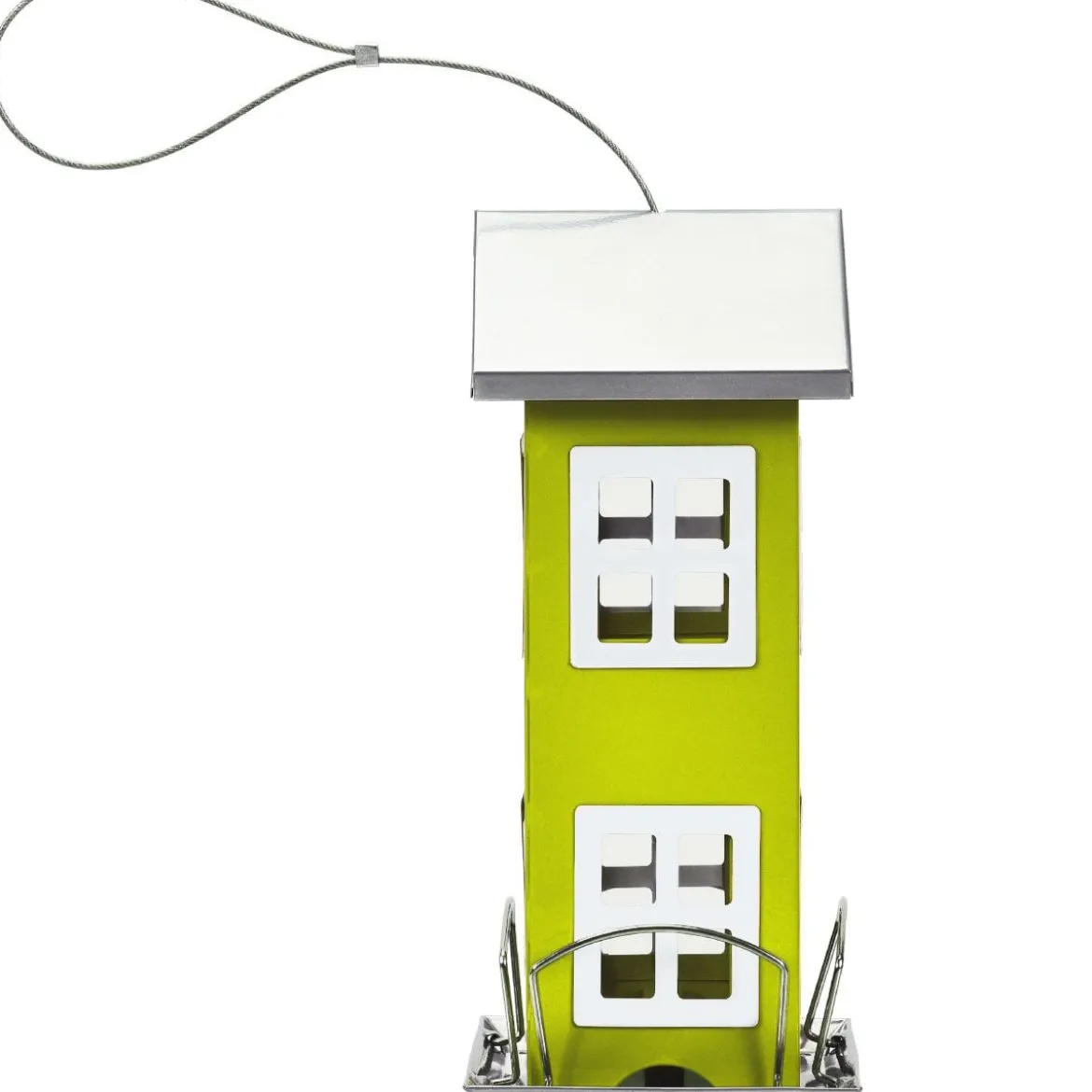 Wildvogel-Futterautomat Hängende Vogelfutterstation Vogelfutterspender Futterhaus 26x12x12cm Grün