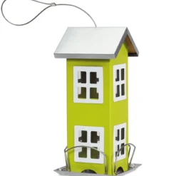Wildvogel-Futterautomat Hängende Vogelfutterstation Vogelfutterspender Futterhaus 26x12x12cm Grün