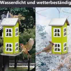 Wildvogel-Futterautomat Hängende Vogelfutterstation Vogelfutterspender Futterhaus 26x12x12cm Grün