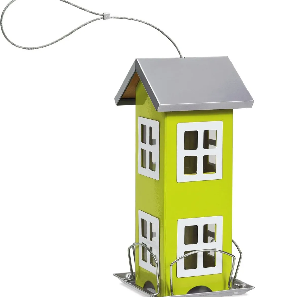Wildvogel-Futterautomat Hängende Vogelfutterstation Vogelfutterspender Futterhaus 26x12x12cm Grün