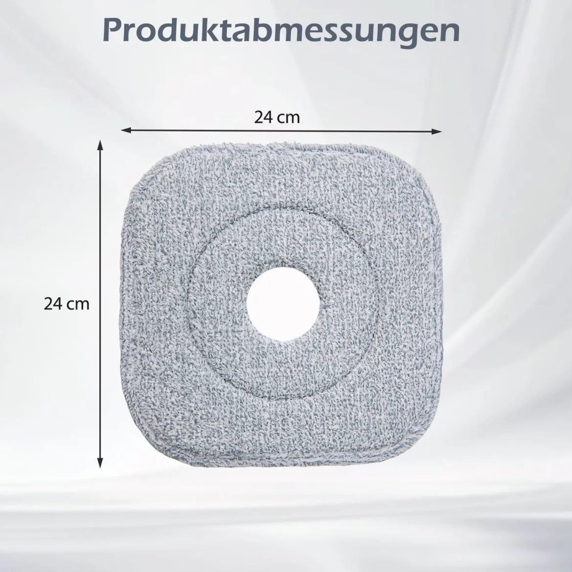 Wischmopp quadratische Mikrofaser-Pads Set Bodenwischer Mopp Ersatzbezüge 24,5 cm x 24,5 cm Grau