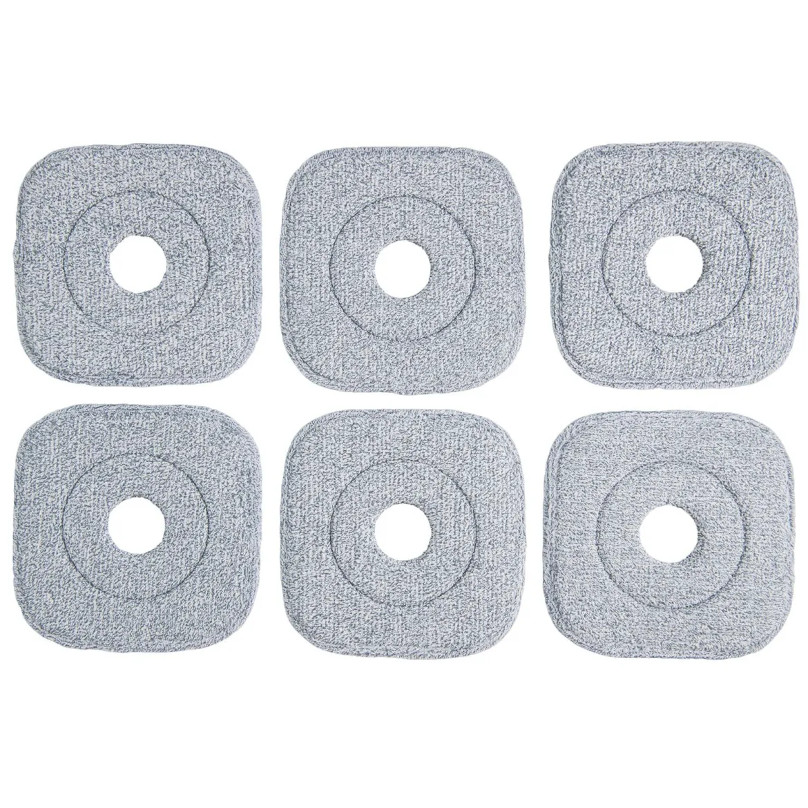 Wischmopp quadratische Mikrofaser-Pads Set Bodenwischer Mopp Ersatzbezüge 24,5 cm x 24,5 cm Grau