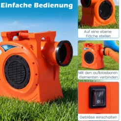 2300W Kommerzielles Luftgebläse mit 2-PS-Motor & Griff Gebläsepumpe Elektrischer Standventilator