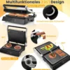 1200W Kontaktgrill mit LED-Anzeige & 4-Stunden-Timer & 2 Abnehmbare Grillplatten Elektrogrill