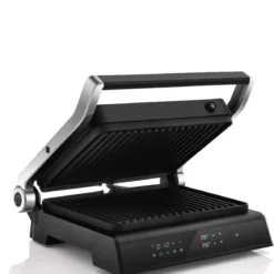 1200W Kontaktgrill mit LED-Anzeige & 4-Stunden-Timer & 2 Abnehmbare Grillplatten Elektrogrill