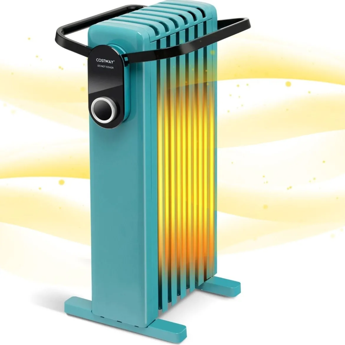 1500W Ölradiator 7 Rippen Heizkörper mit 3 Heizstufen Energiesparung & Überhitzungsschutz Türkis