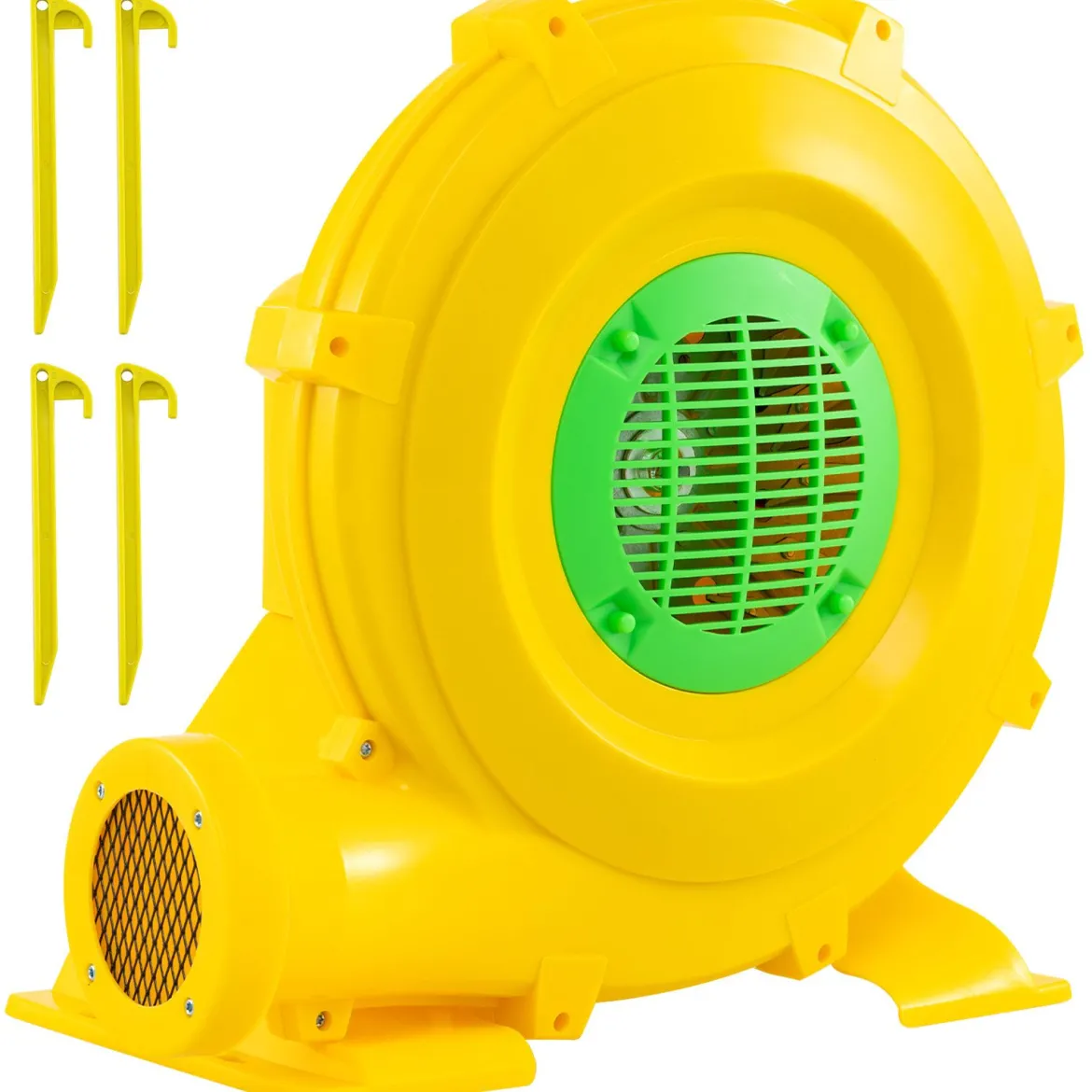 750W Luftgebläse tragbarer Luftpumpenventilator mit praktischem Griff & Erdspießen Gelb