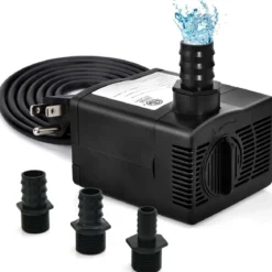 30 W Mini Aquarium Pumpe mit 2,5 m Hohem Hub & 1,83 m Netzkabel & 3 Düsen Wasserpumpe 1400 L/h