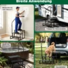 Wohnmobil-Treppe mit Handlauf Schwerlast-Treppenstufe für Whirlpool mit breiten rutschfesten Plattformen Schwarz