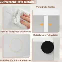 7-Würfel-Bücherregal freistehendes Würfelregal vertikal oder horizontal mit 7 Fächern Aufbewahrungregal Weiß