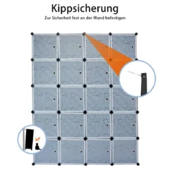 20 Würfel Steckregal DIY Würfelregal stapelbar aus Kunststoff Regalsystem Schwarz