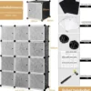 12 Würfel Steckregal DIY Würfelregal stapelbar aus Kunststoff Regalsystem Stufenregal Modula Schwarz