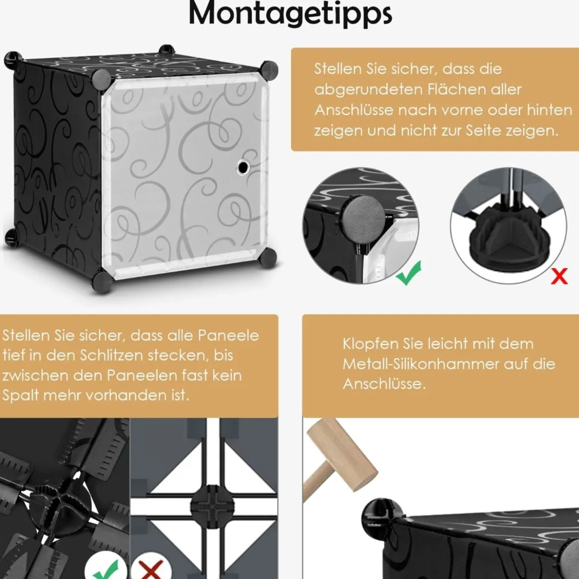 12 Würfel Steckregal DIY Würfelregal stapelbar aus Kunststoff Regalsystem Stufenregal Modula Schwarz