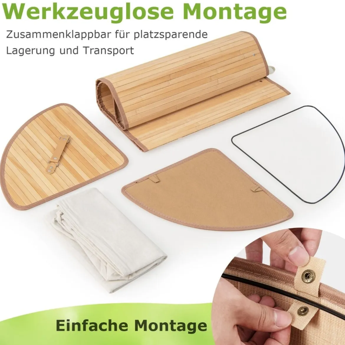 Wäschekorb mit Deckel Bambuskorb mit 58 L Fassungsvermögen 38 x 38 x 60 cm Natur