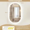 80 x 50cm Beleuchteter Badspiegel mit Anti-Beschlag-Funktion Wandspiegel Ovaler Spiegel