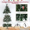 Ø110 x 185 cm Beleuchteter Weihnachtsbaum mit Kiefernnadeln Grün + Weiß