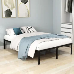 140 x 200 cm Bettgestell aus Metall Bettrahmen mit Stauraum Metallbett Doppelbett