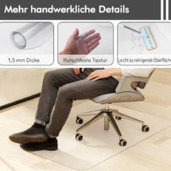 120 x 90 cm Bürostuhlunterlage Transparente PVC-Bodenschutzmatte Bodenschutzmatte