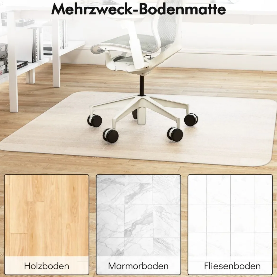 180 x 160 cm Bürostuhlunterlage Transparente PVC-Bodenschutzmatte Bodenschutzmatte