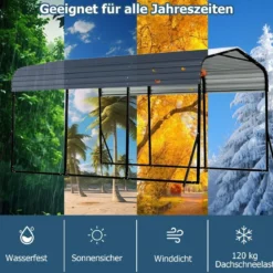 440 x 300 cm Carport Zeltgarage Wasserdichtes Garagezelt Auto Unterstand Lagerzelt Partyzelt